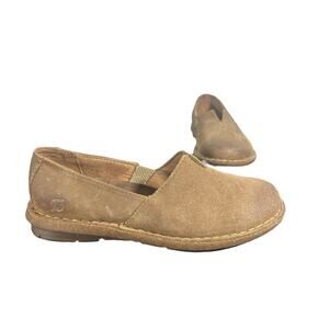 Born Leather Slip On Flats Size 7 Brown Comfort Casual Minimalist